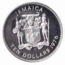 GIAMAICA Ten Dollars 1976  Admiral Horatio Nelson Proof